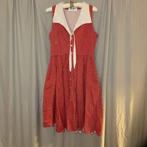 VINTAGE Style Red Polka Dot Dress